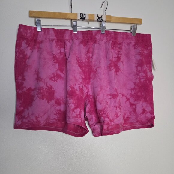 Terra & Sky Plus 2X Tie Dye Pink Shorts and Sweatshirt Set 2-Piece - Picture 9 of 12